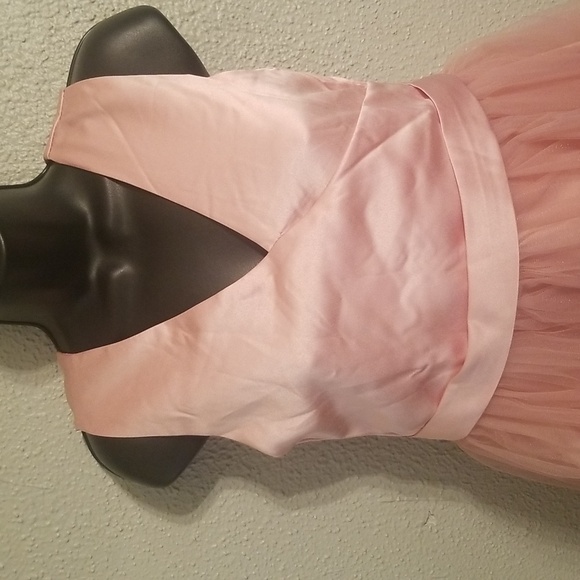 Girls Dusty Rose Pink Tulle Dress NWOT Sz.170/14Y Satin Sleeveless Layered - Picture 3 of 9